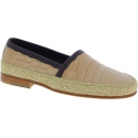 Dolce&Gabbana Mocasines para hombre en piel de cocodrilo beige y morado