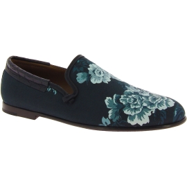 Dolce&Gabbana Mocasines de hombre en piel estampada de cocodrilo azul celeste