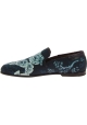 Dolce&Gabbana Mocasines de hombre en piel estampada de cocodrilo azul celeste