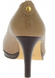 Stuart Weitzman Zapatos de salón punta abierta tacón mujer piel de reptil beige