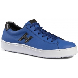 zapatillas de deporte de los zapatos de los hombres Hogan H302 en cuero azul