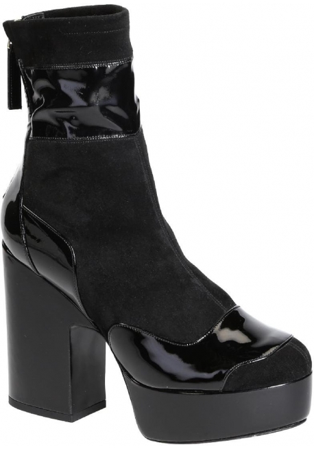 Pierre Hardy midcalf botines de tacón alto negro Suede cuero