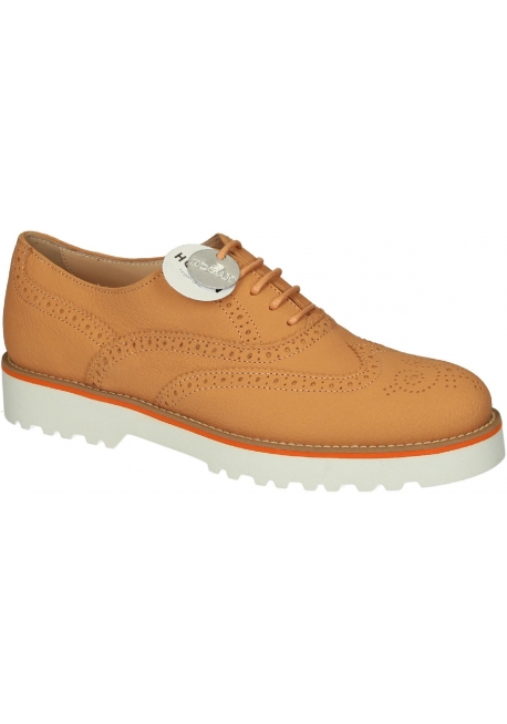 Hogan de naranja cuero acento Oxford zapatos