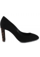 Giuseppe Zanotti Zapatos de tacón para mujer en gamuza negra con tacón estampado leopardo