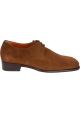 Santoni Zapatos elegantes con cordones para hombre en gamuza marrón