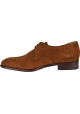 Santoni Zapatos elegantes con cordones para hombre en gamuza marrón