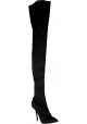 Vetements Botas altas con tacón de aguja para mujer en raso negro