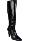 Saint Laurent Botas de tacón alto hasta la rodilla para mujer en piel de color negro con cremallera lateral