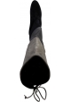 Stuart Weitzman Botas altas con tacón para mujer en piel serraje gris negro con cordones