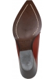 Sartore Mule de punta con tacón para mujer en piel color terracota