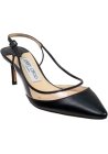 Jimmy Choo Zapatos de salón destalonados para mujer en piel de becerro negra y plexi transparente