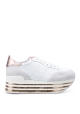 Zapatillas de deporte de tacón bajo cuñas de Hogan en piel blanca