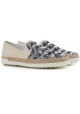 Zapatillas slip-ons para mujer de Tod's blu paiette y cuero