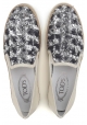 Zapatillas slip-ons para mujer de Tod's blu paiette y cuero