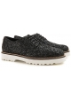 Zapatos de cordones Hogan Womens en negro brillan cuero