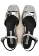 Zapatos de las sandalias de las cuñas de la plata del vegan de Stella McCartney