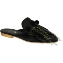 Zapatillas de mujer Gia Couture en cuero negro y tela