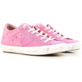 Zapatillas bajas de Philippe Model para mujer en gamuza rosa