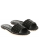 Sandalias planas de slade con charol negro de Tod's con tachuelas