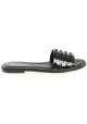 Sandalias planas de slade con charol negro de Tod's con tachuelas