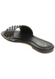 Sandalias planas de slade con charol negro de Tod's con tachuelas