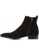 Dolce&Gabbana Botines para hombre en piel negra de ante con cremallera