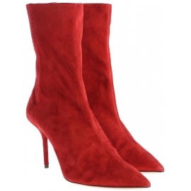 Aquazzura Botines para mujer en becerro de color rosso con tacón de aguja