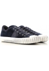 Philippe Model Zapatillas de mujer de piel de ante azul con suela blanca