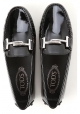 Tod's Mocasines mujer en charol negro con hebilla metálica