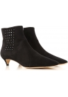 Tod's CUOIO STIV Botines de gamuza negra para mujer con puntera afilada y tacón bajo