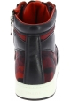 Prada Zapatillas altas con estampado camuflaje mujer en piel tejido rojo negro
