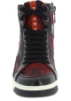 Prada Zapatillas altas con estampado camuflaje mujer en piel tejido rojo negro