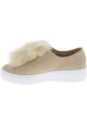 Steve Madden Zapatillas sin cordones para mujer en gamuza beige con piel